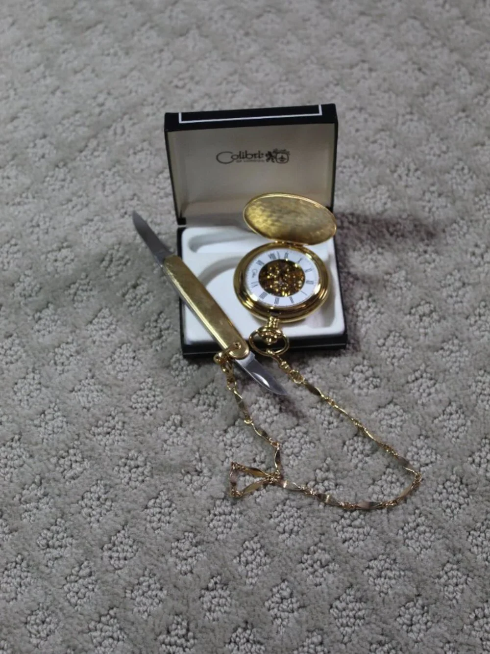 NEW Colibri Of London Pocket Watch & Knife Timepieces W/ Papers & Box